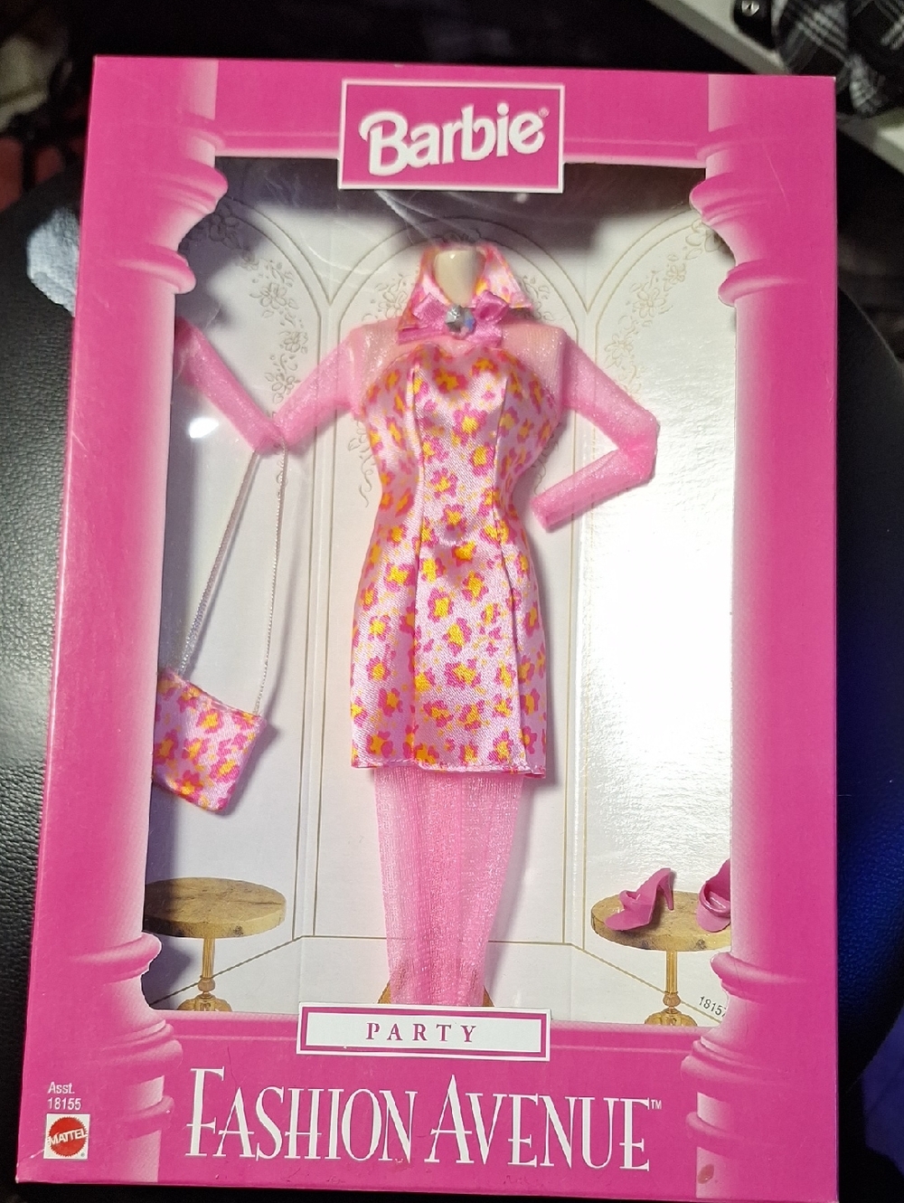 Vintage Barbie Pink Floral Party Dress with Matching Purse